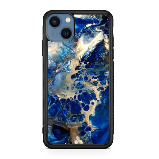Abstract Golden Blue Paint Art iPhone 13 / 13 mini Case