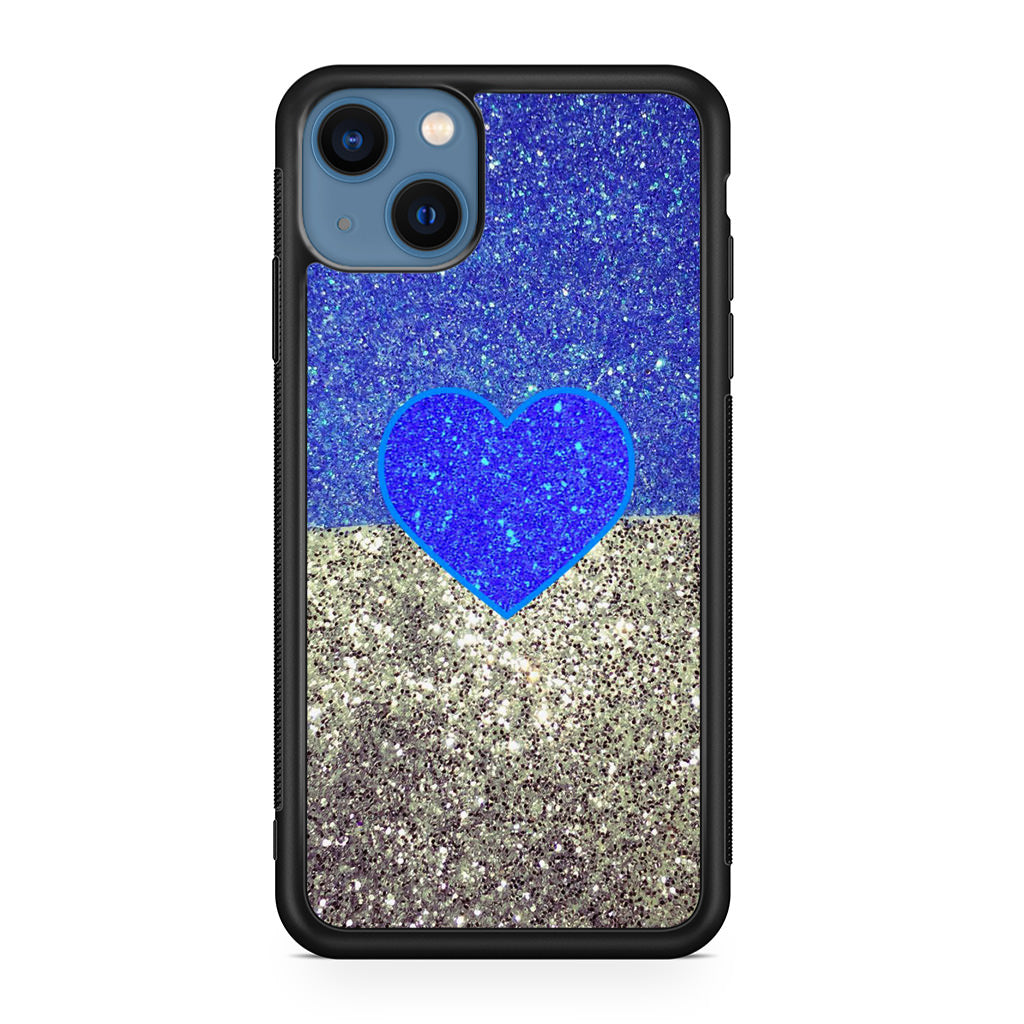 Love Glitter Blue and Grey iPhone 13 / 13 mini Case