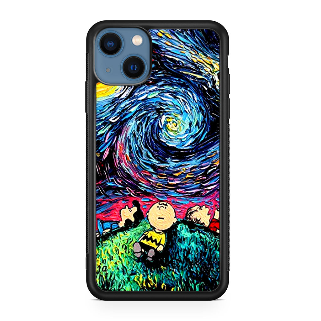 Peanuts At Starry Night iPhone 13 / 13 mini Case