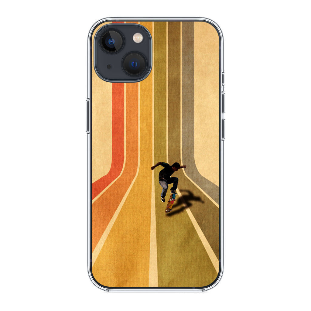 Vintage Skateboard On Colorful Stipe Runway iPhone 13 / 13 mini Case