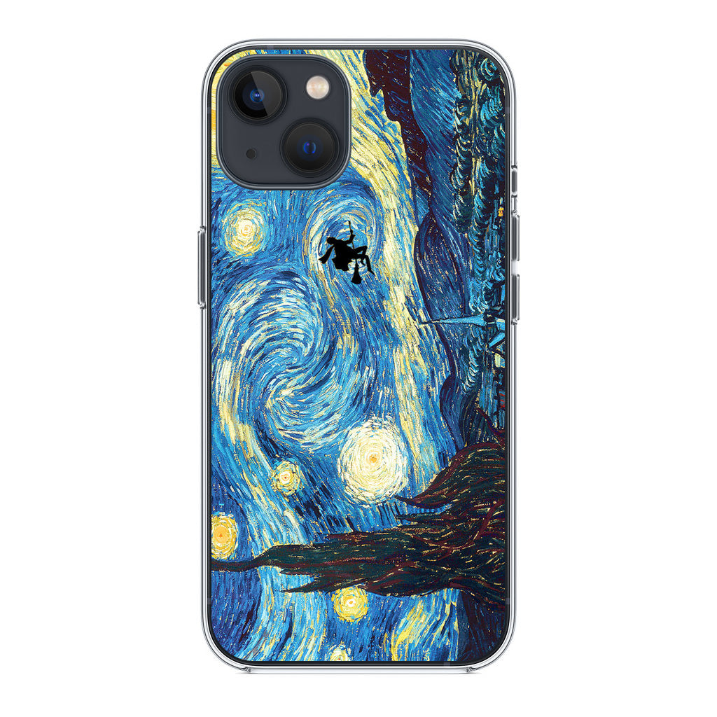 Witch Flying In Van Gogh Starry Night iPhone 13 / 13 mini Case