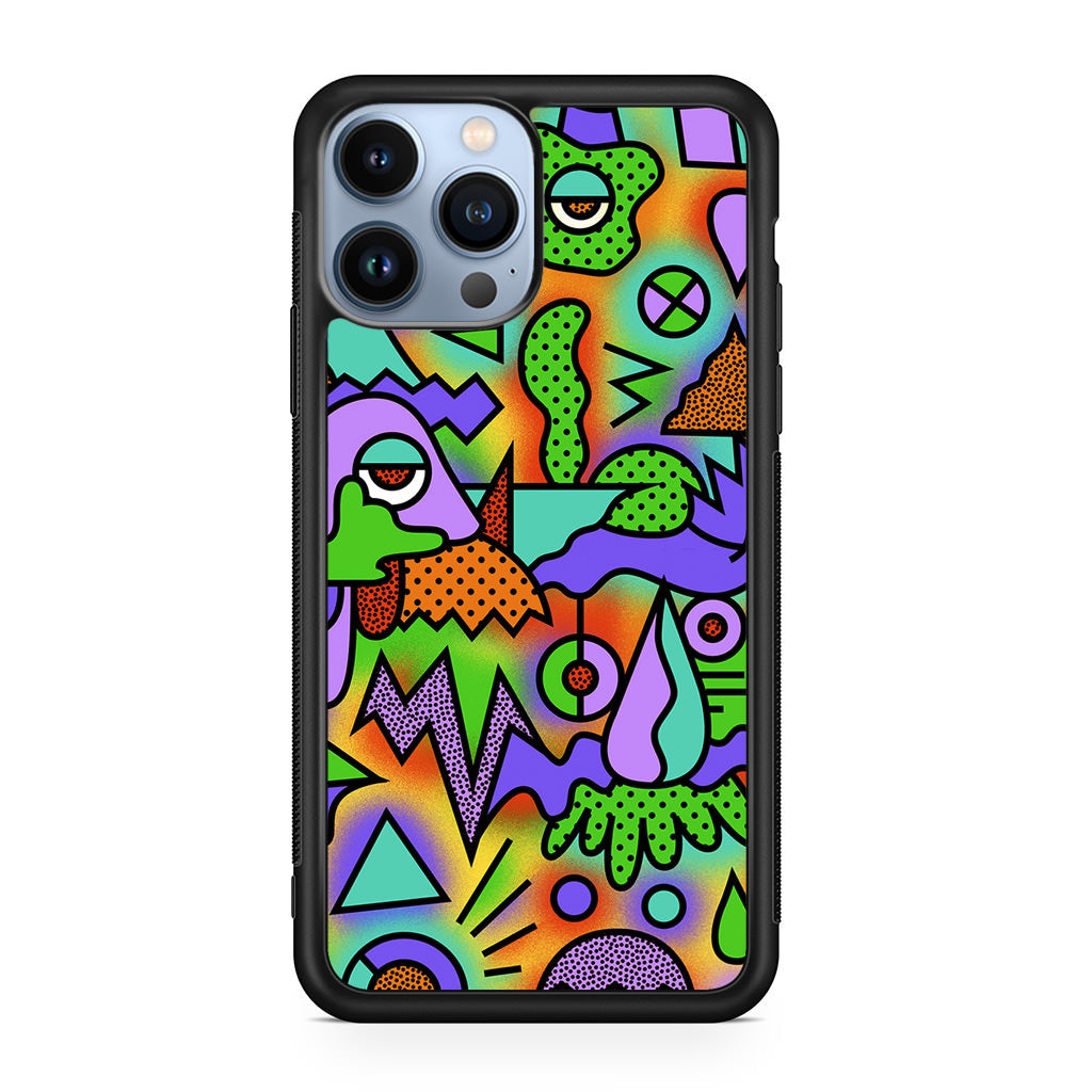 Abstract Colorful Doodle Art iPhone 13 Pro / 13 Pro Max Case
