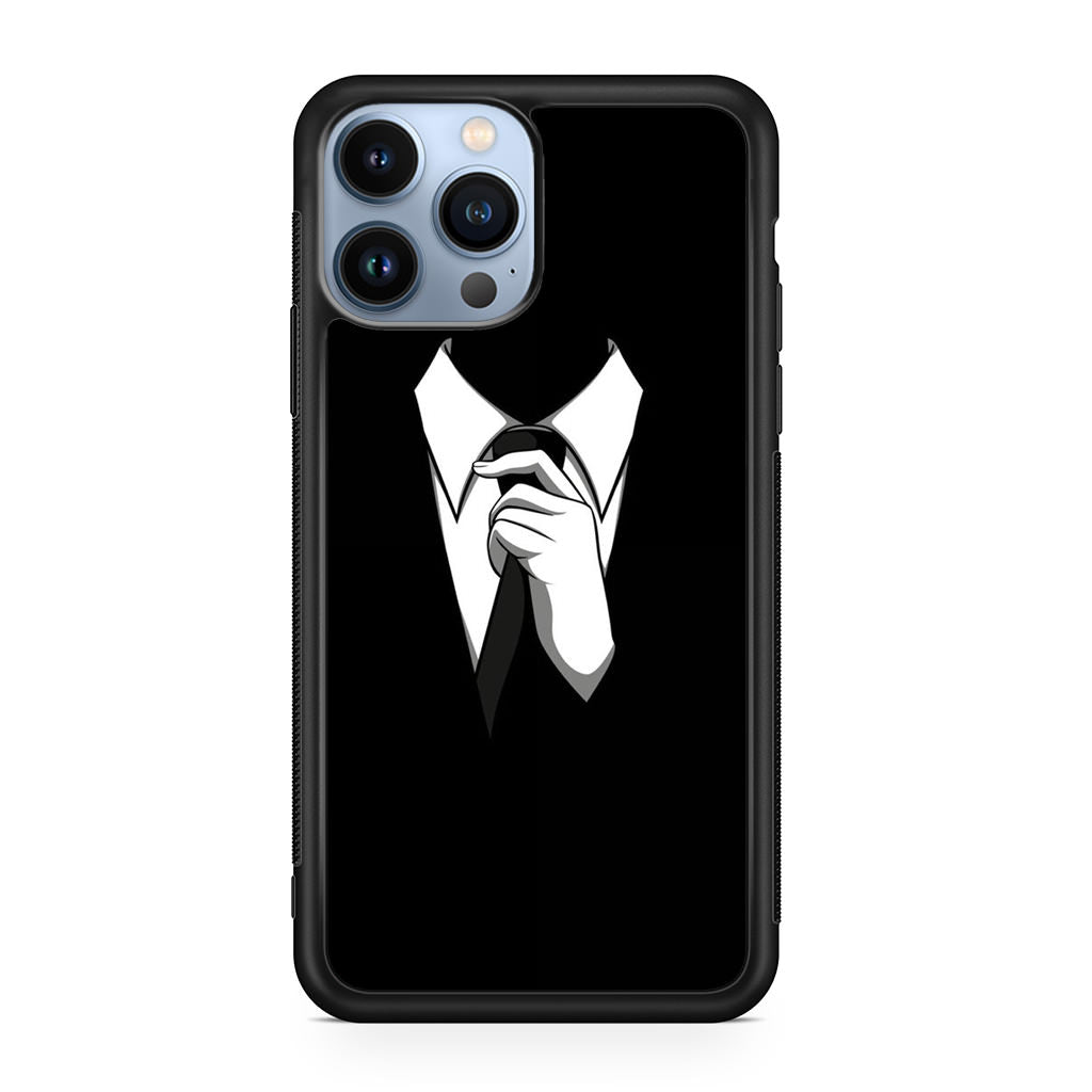 Anonymous Black White Tie iPhone 13 Pro / 13 Pro Max Case