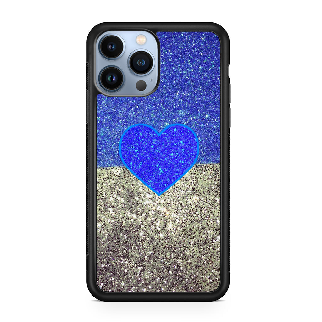 Love Glitter Blue and Grey iPhone 13 Pro / 13 Pro Max Case
