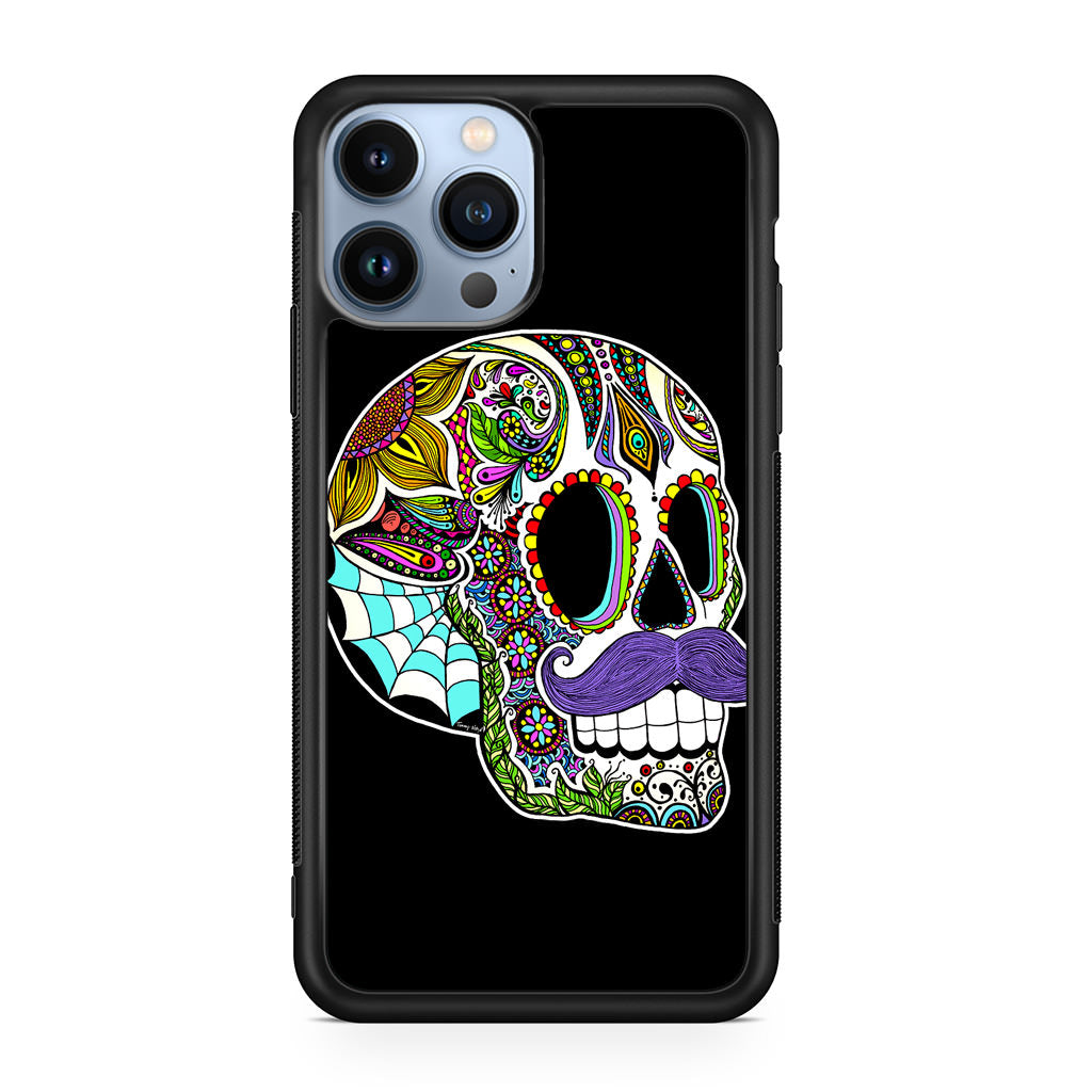 Mustache Sugar Skull iPhone 13 Pro / 13 Pro Max Case