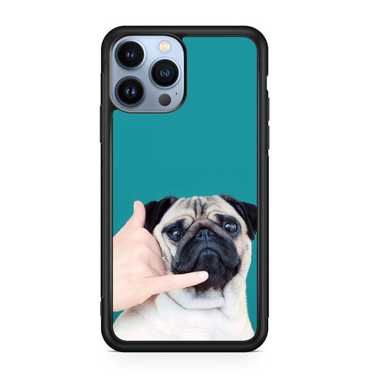 Pug is on the Phone iPhone 13 Pro / 13 Pro Max Case