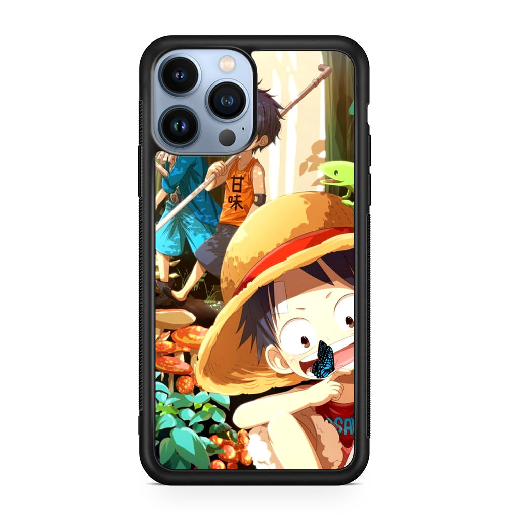 One Piece Little Sabo Ace Luffy Cute iPhone 13 Pro / 13 Pro Max Case