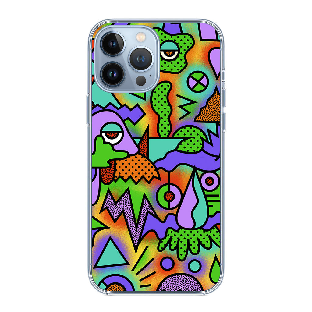 Abstract Colorful Doodle Art iPhone 13 Pro / 13 Pro Max Case