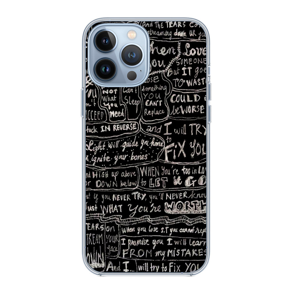 Fix You Lyrics iPhone 13 Pro 13 Pro Max Case Customilo