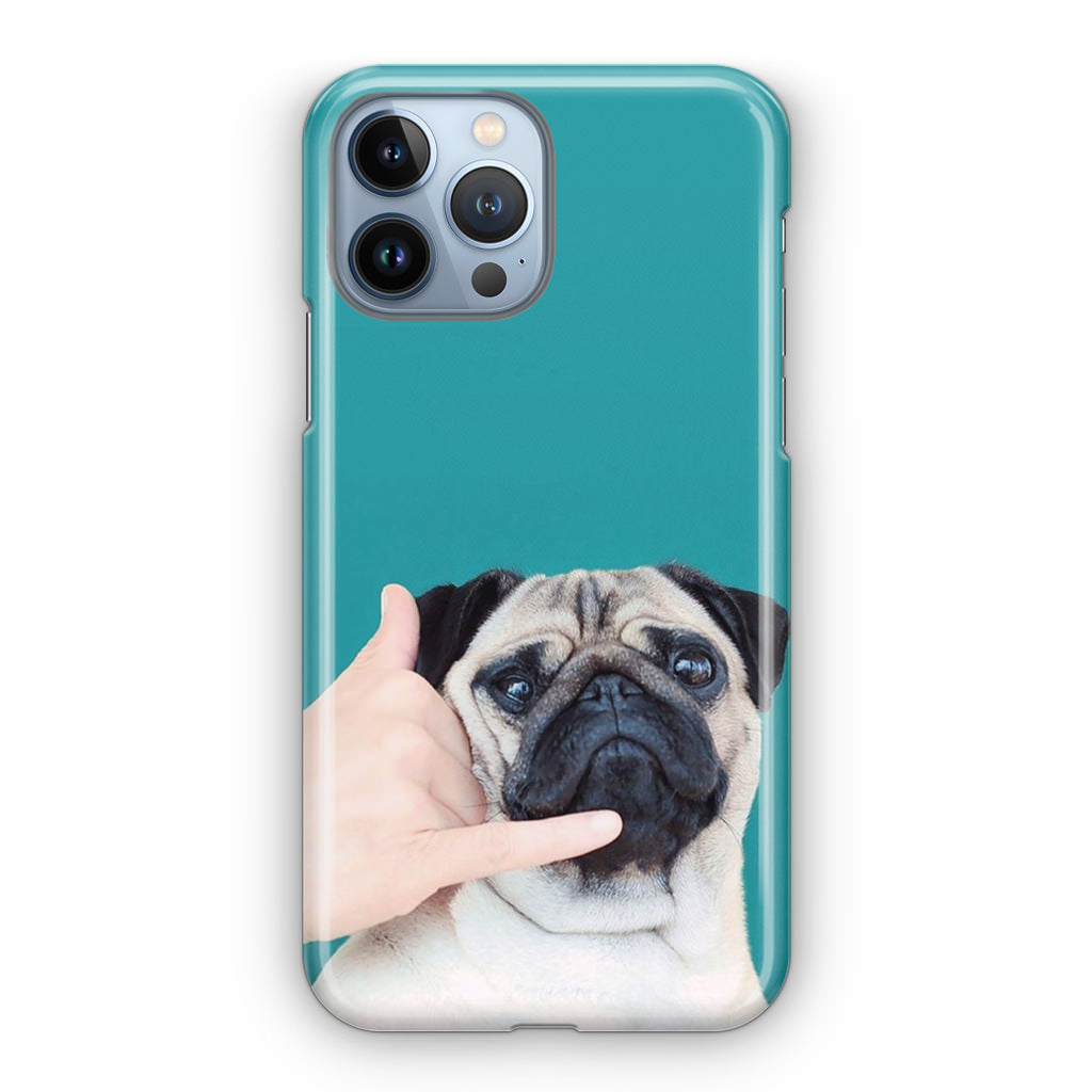 Pug is on the Phone iPhone 13 Pro / 13 Pro Max Case