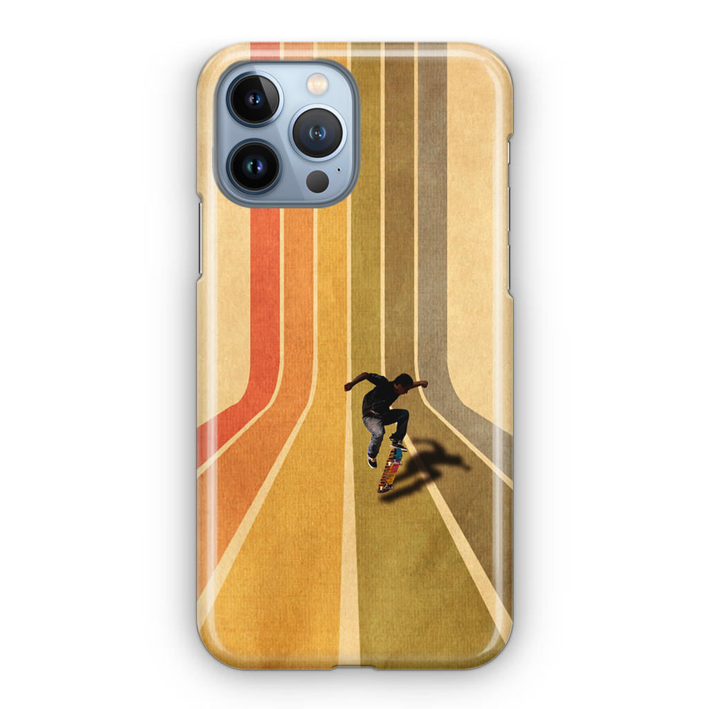 Vintage Skateboard On Colorful Stipe Runway iPhone 13 Pro / 13 Pro Max Case