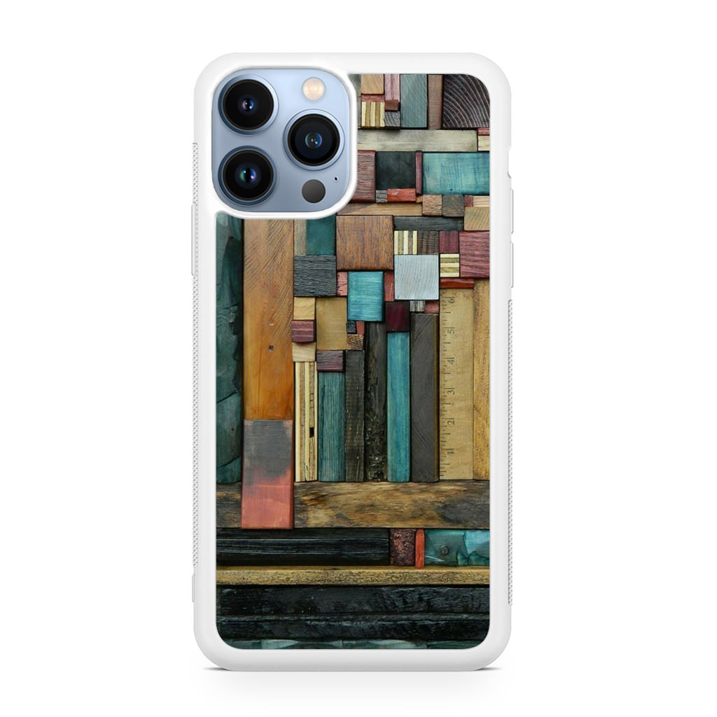 Painted Abstract Wood Sculptures iPhone 13 Pro / 13 Pro Max Case