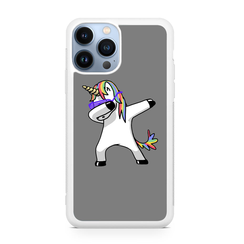 Unicorn Dabbing Grey iPhone 13 Pro / 13 Pro Max Case
