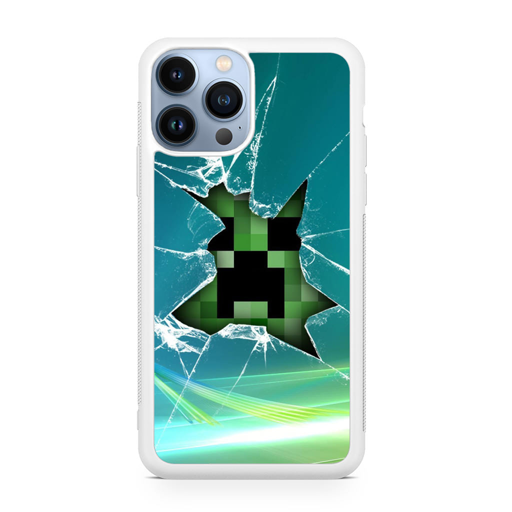 Creeper Glass Broken Green iPhone 13 Pro 13 Pro Max Case Customilo