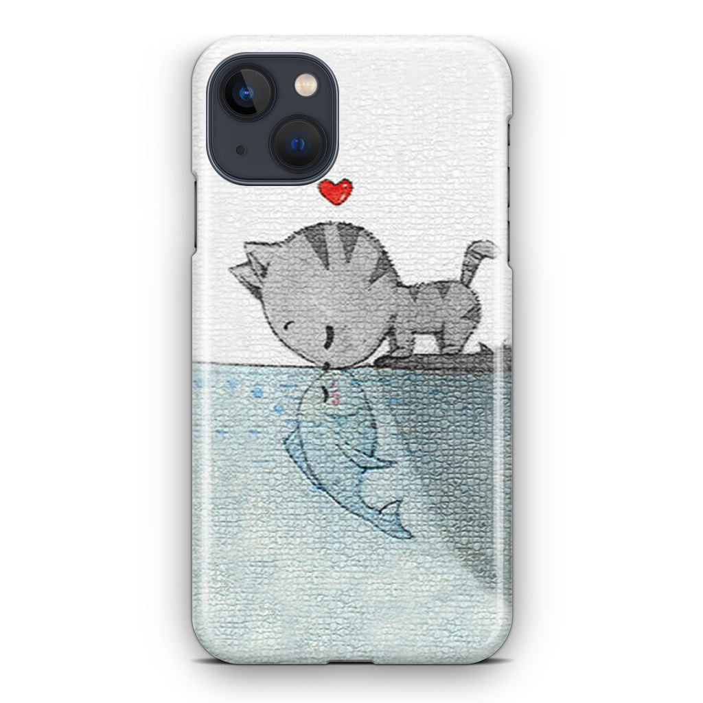 Cat Fish Kisses iPhone 13 / 13 mini Case