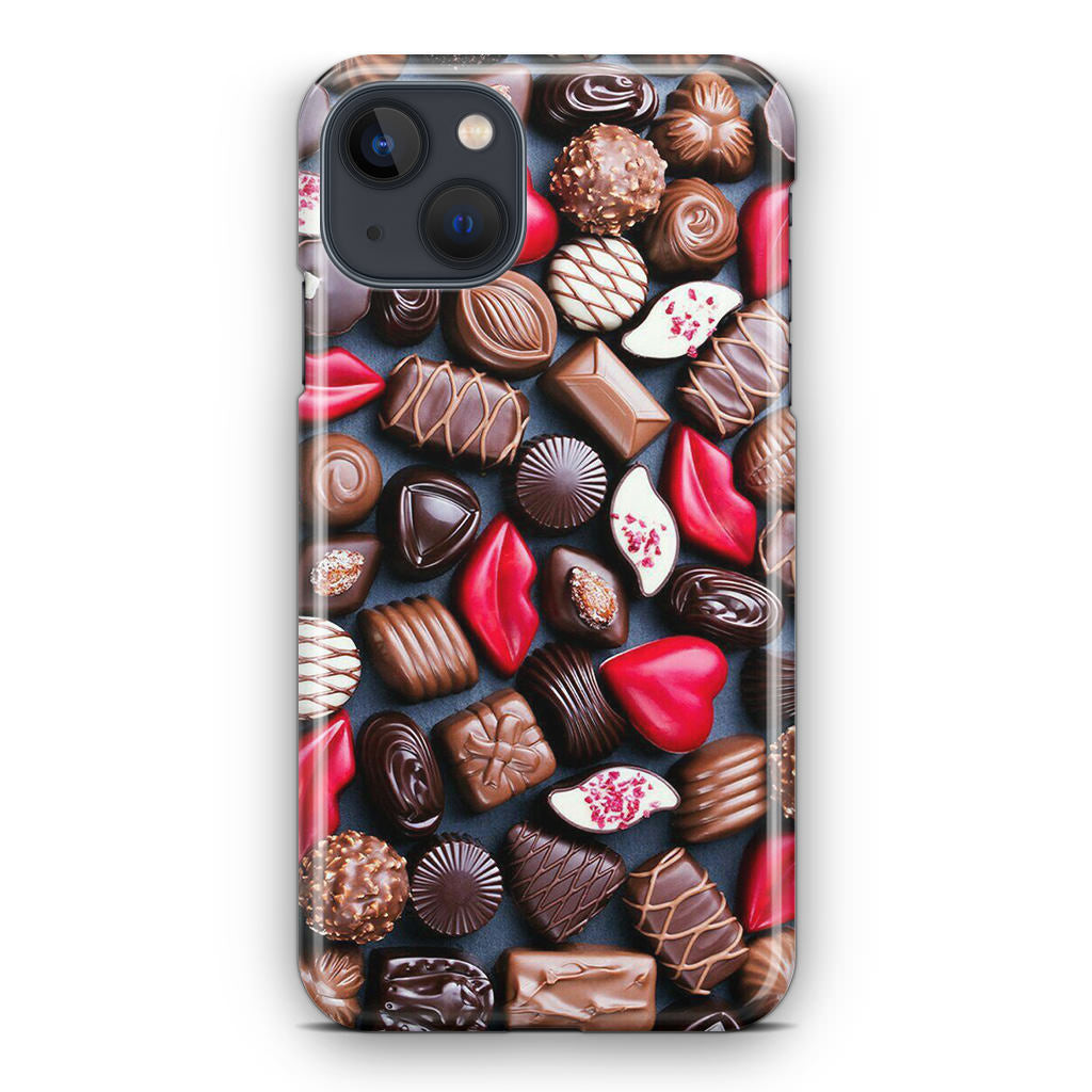 I Love Choco Pattern iPhone 13 / 13 mini Case