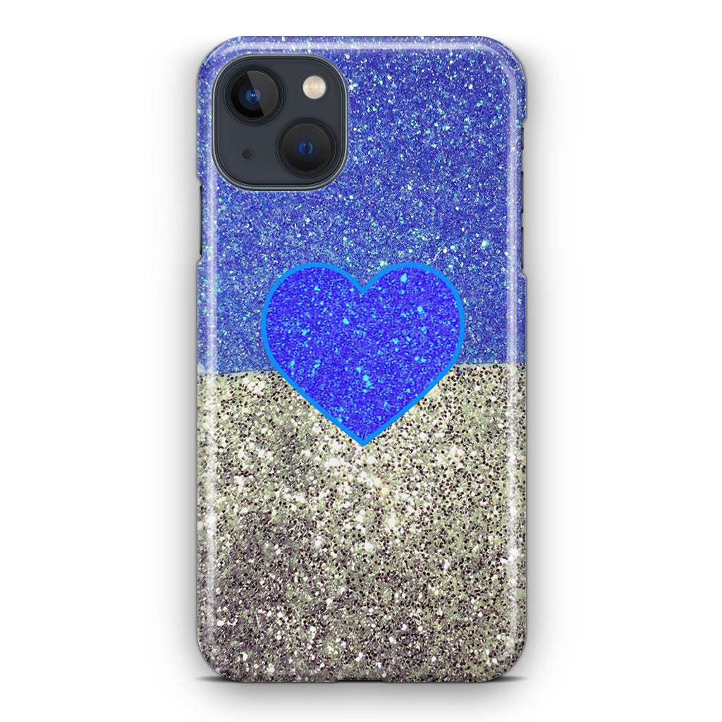 Love Glitter Blue and Grey iPhone 13 / 13 mini Case