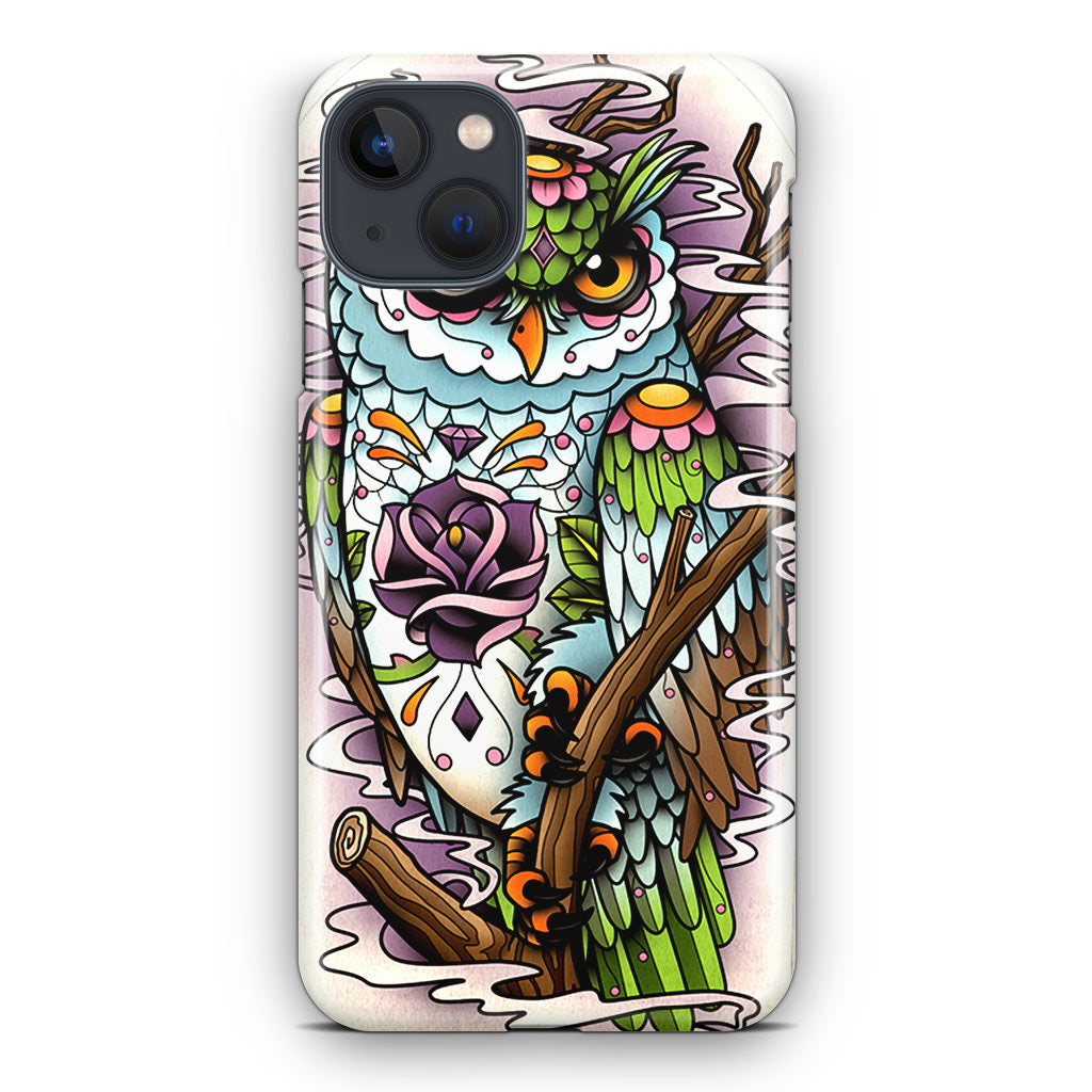 Sugar Skull Owl Tattoo iPhone 13 / 13 mini Case