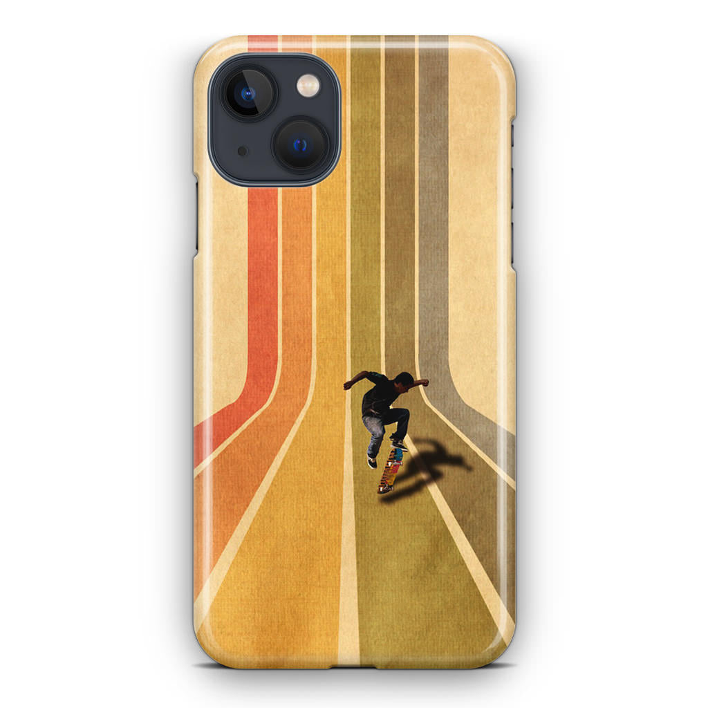 Vintage Skateboard On Colorful Stipe Runway iPhone 13 / 13 mini Case