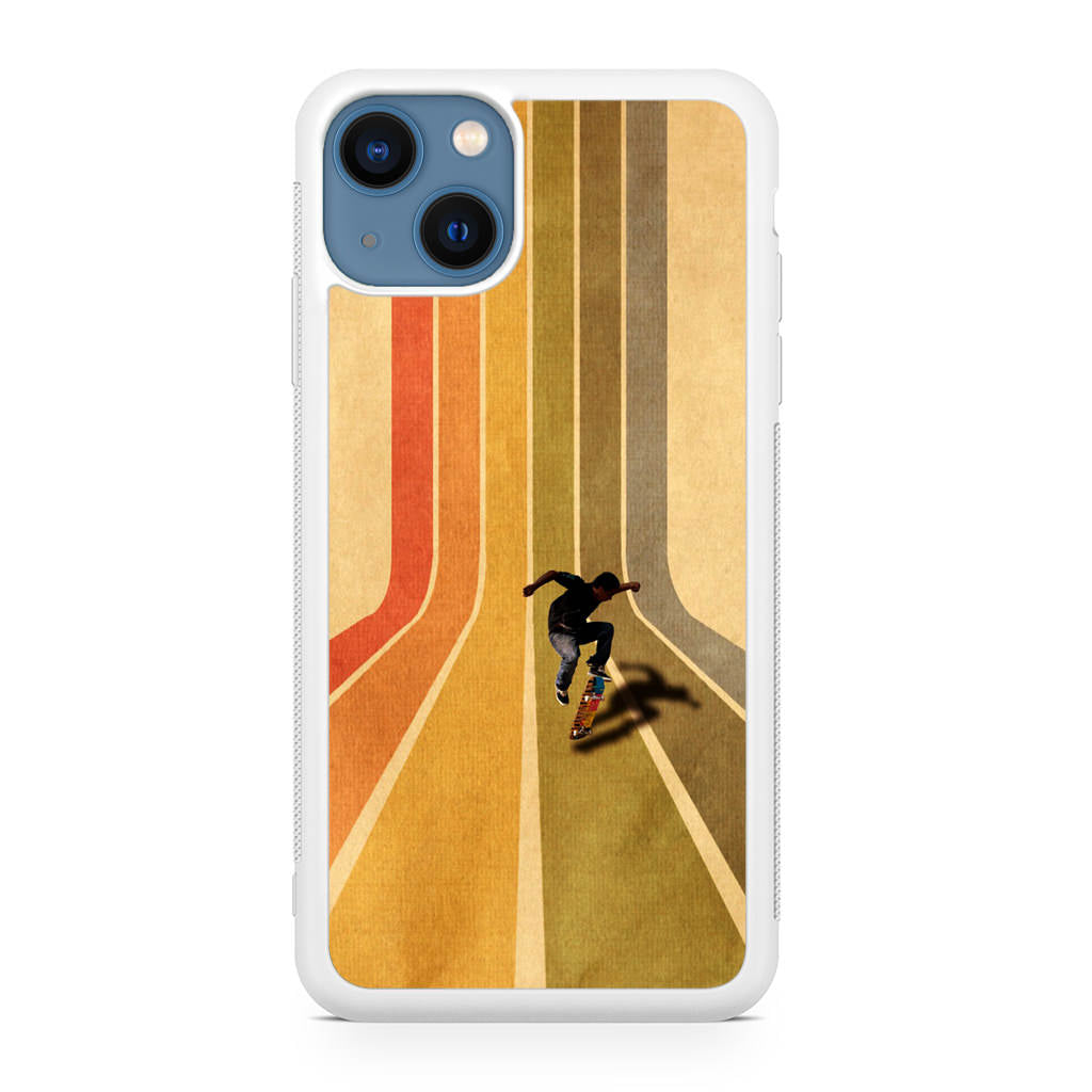 Vintage Skateboard On Colorful Stipe Runway iPhone 13 / 13 mini Case