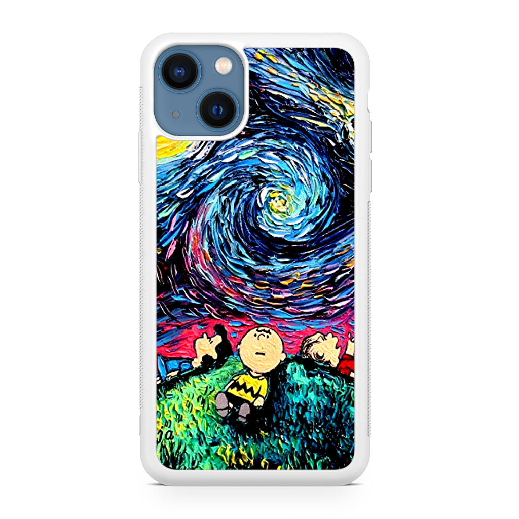 Peanuts At Starry Night iPhone 13 / 13 mini Case