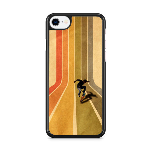 Vintage Skateboard On Colorful Stipe iPhone 8 Case