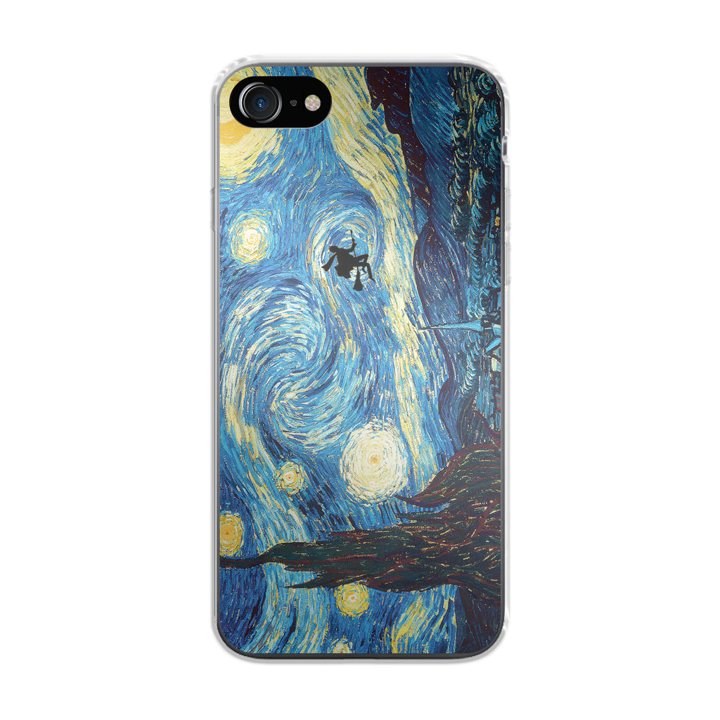 Witch Flying In Van Gogh Starry Night iPhone 7 Case