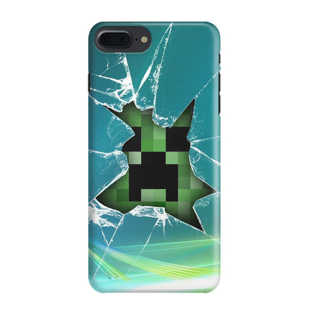 Creeper Glass Broken Green iPhone 7 Plus Case