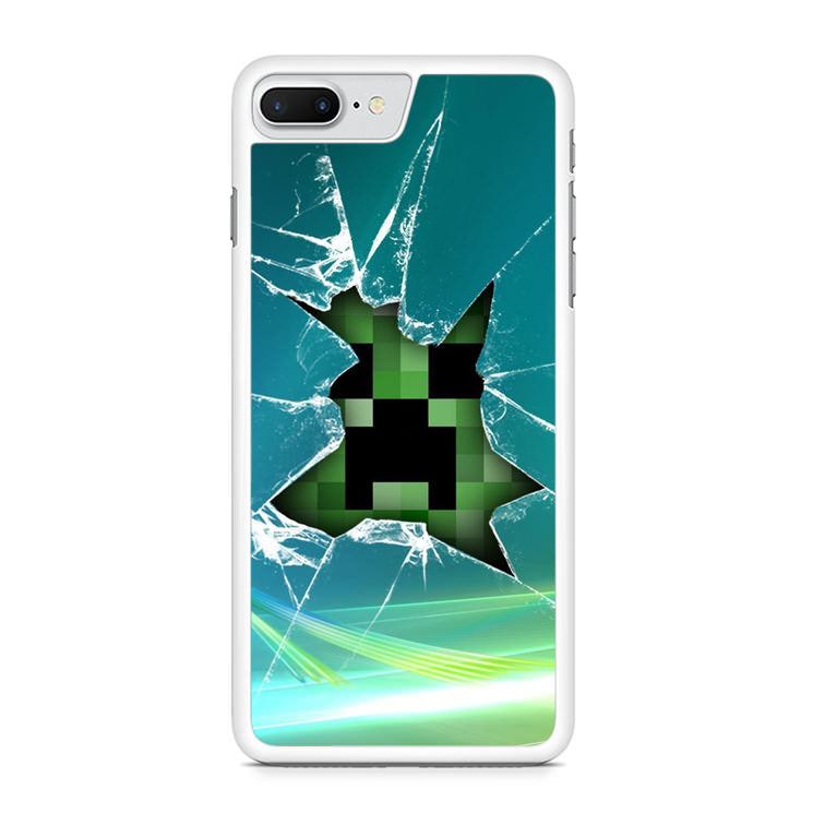 Creeper Glass Broken Green iPhone 7 Plus Case