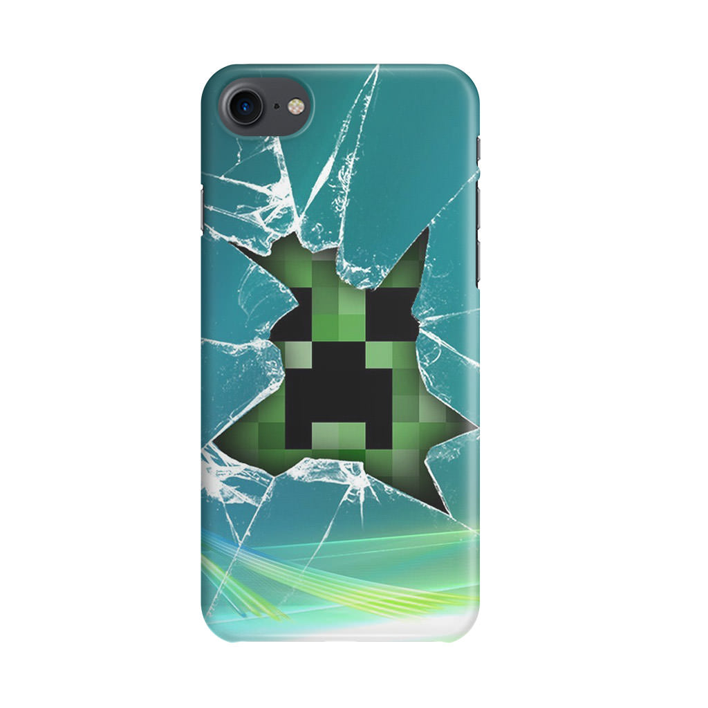 Creeper Glass Broken Green iPhone 8 Case