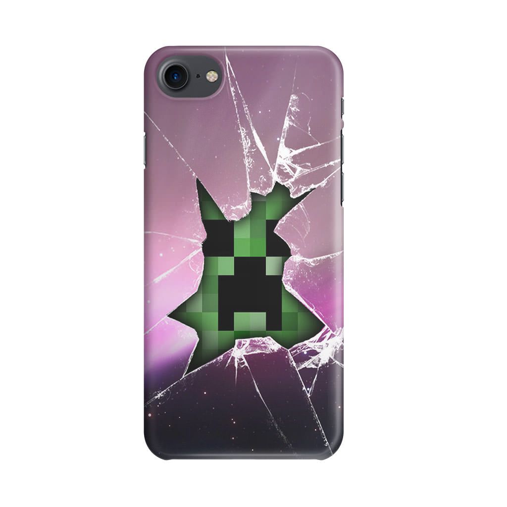 Creeper Glass Broken Violet iPhone 8 Case