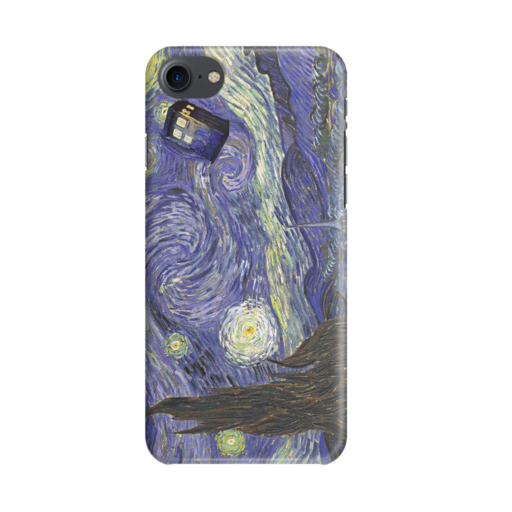 Dr Who Tardis In Van Gogh Starry Night iPhone 8 Case