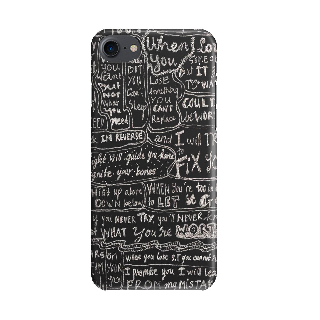 Fix You Lyrics iPhone 8 Case