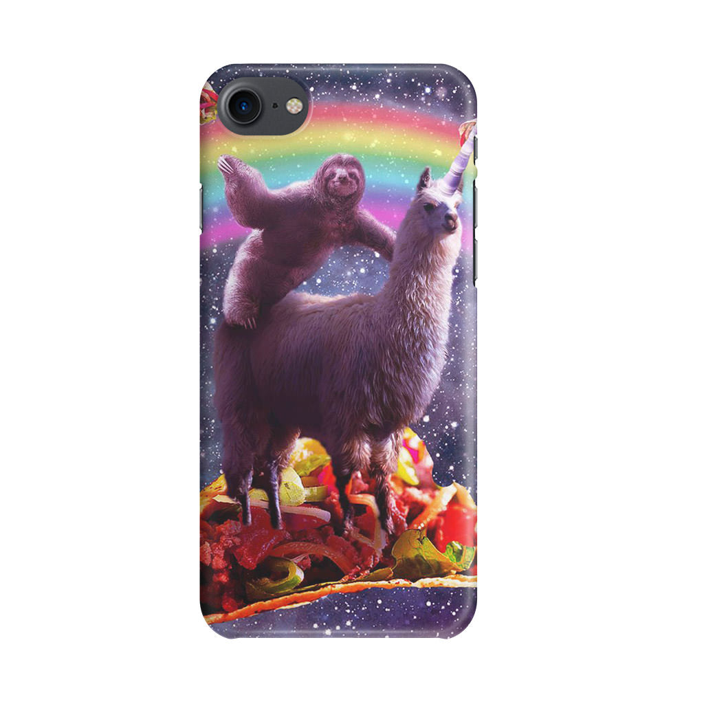 LLama And Sloth On Space iPhone 8 Case