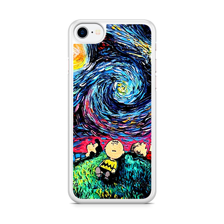 Peanuts At Starry Night iPhone 8 Case