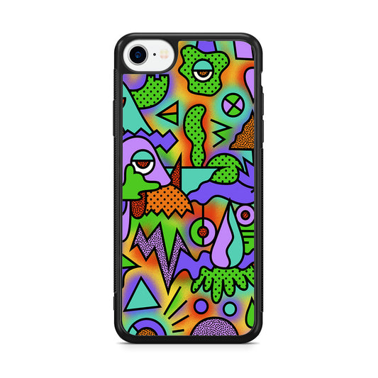 Abstract Colorful Doodle Art iPhone SE 3rd Gen 2022 Case