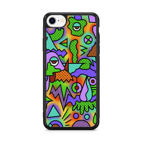 Abstract Colorful Doodle Art iPhone SE 3rd Gen 2022 Case