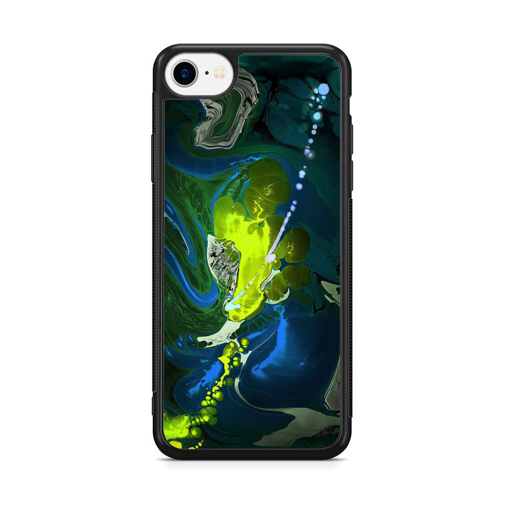 Abstract Green Blue Art iPhone SE 3rd Gen 2022 Case