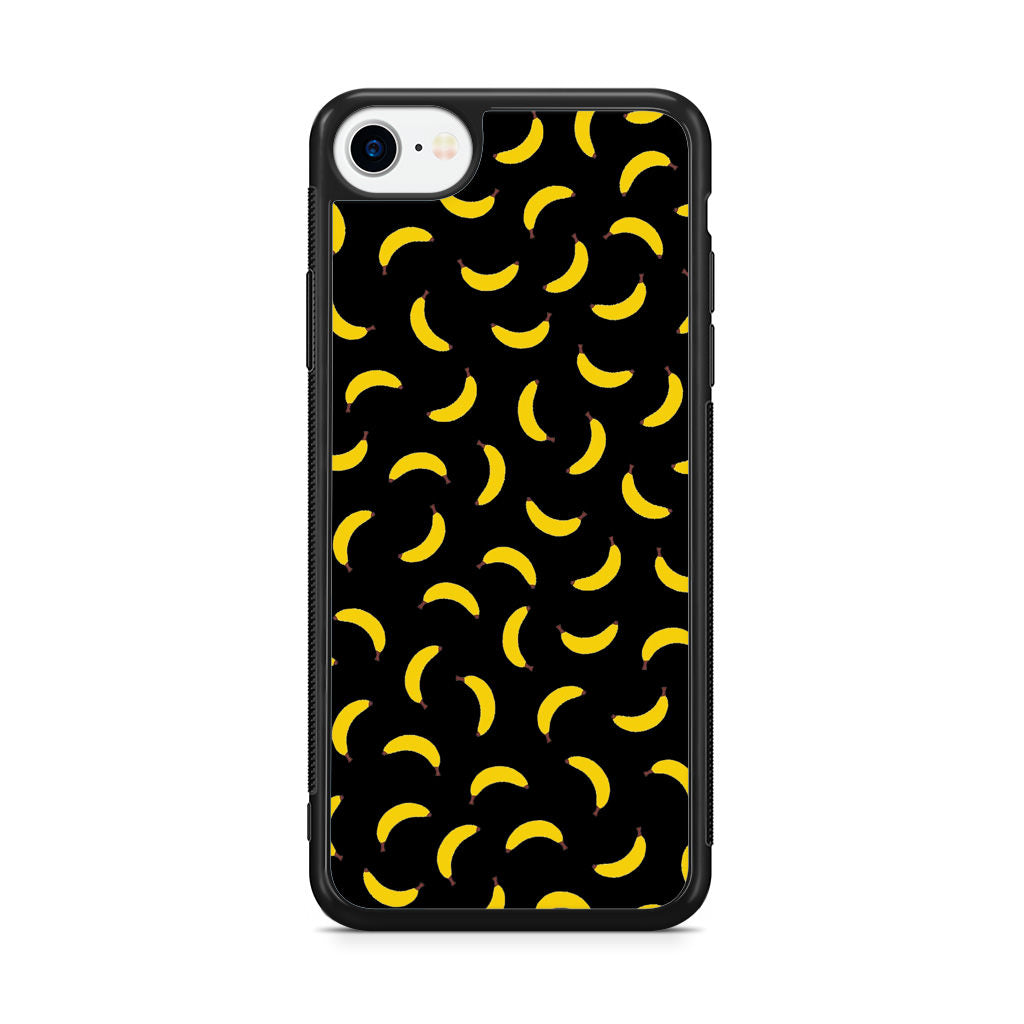 Bananas Fruit Pattern Black iPhone SE 3rd Gen 2022 Case
