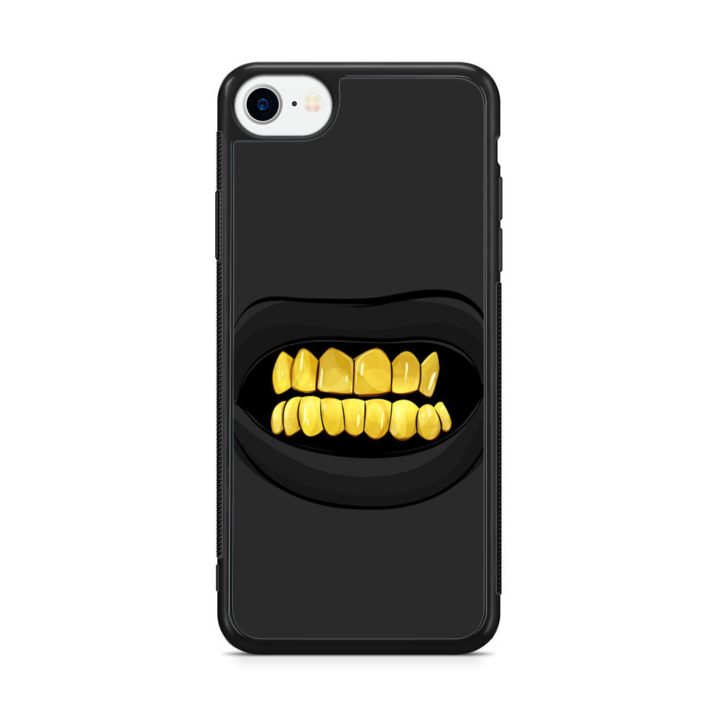 Gold Grillz iPhone SE 3rd Gen 2022 Case