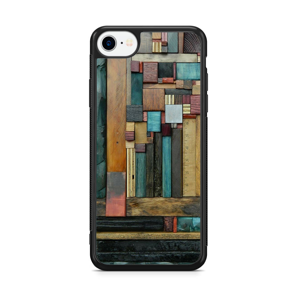 Painted Abstract Wood Sculptures iPhone SE 3rd Gen 2022 Case