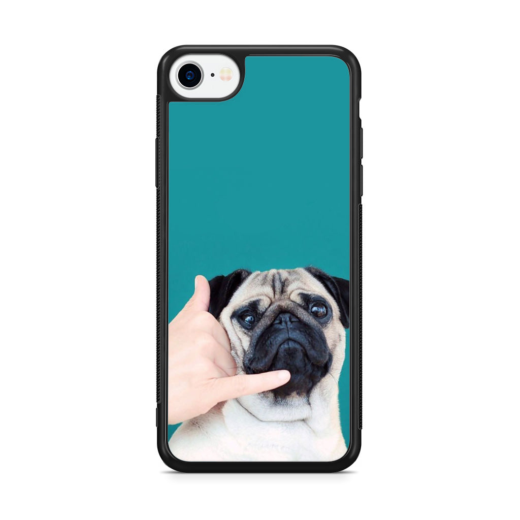 Pug is on the Phone iPhone SE 3rd Gen 2022 Case