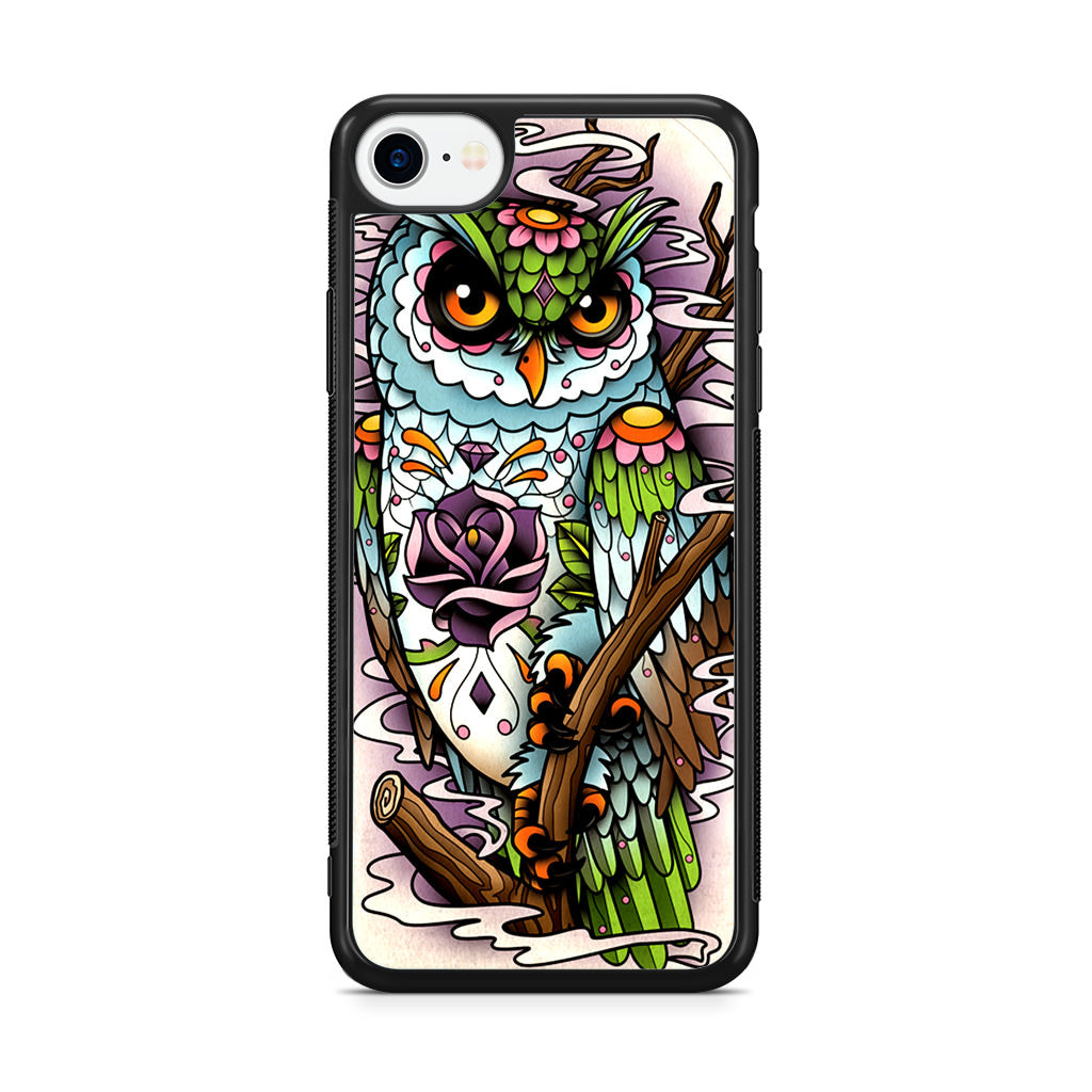 Sugar Skull Owl Tattoo iPhone SE 3rd Gen 2022 Case