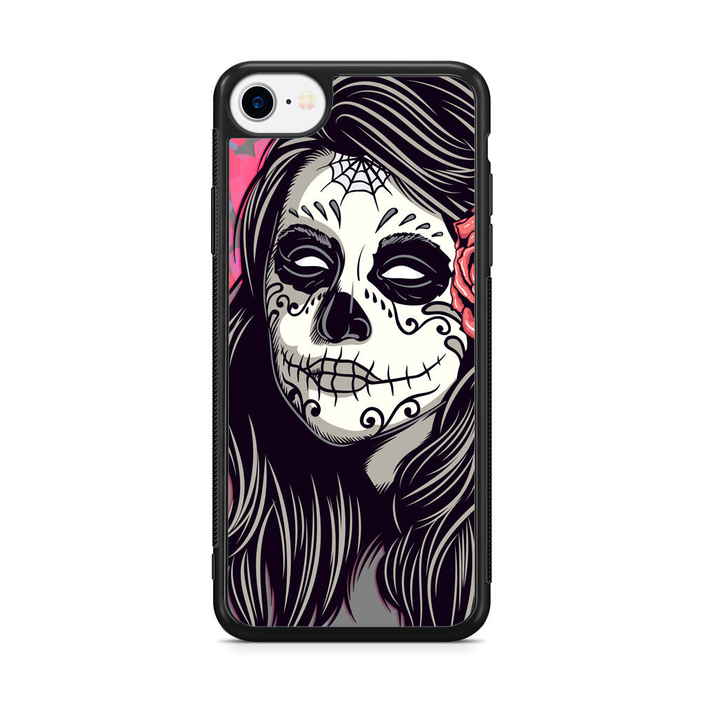 Girl Skull Flower iPhone SE 3rd Gen 2022 Case