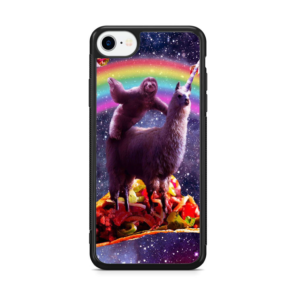LLama And Sloth On Space iPhone SE 3rd Gen 2022 Case