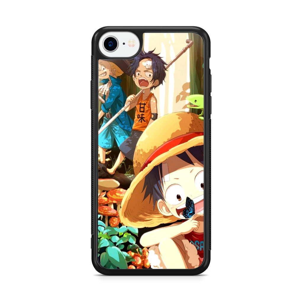 One Piece Little Sabo Ace Luffy Cute iPhone SE 3rd Gen 2022 Case