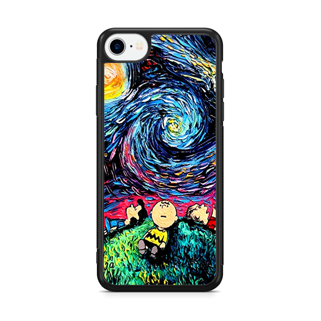 Peanuts At Starry Night iPhone SE 3rd Gen 2022 Case