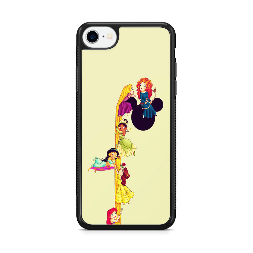 Princesses Climbing Rapunzel's Hair iPhone SE 3rd Gen 2022 Case