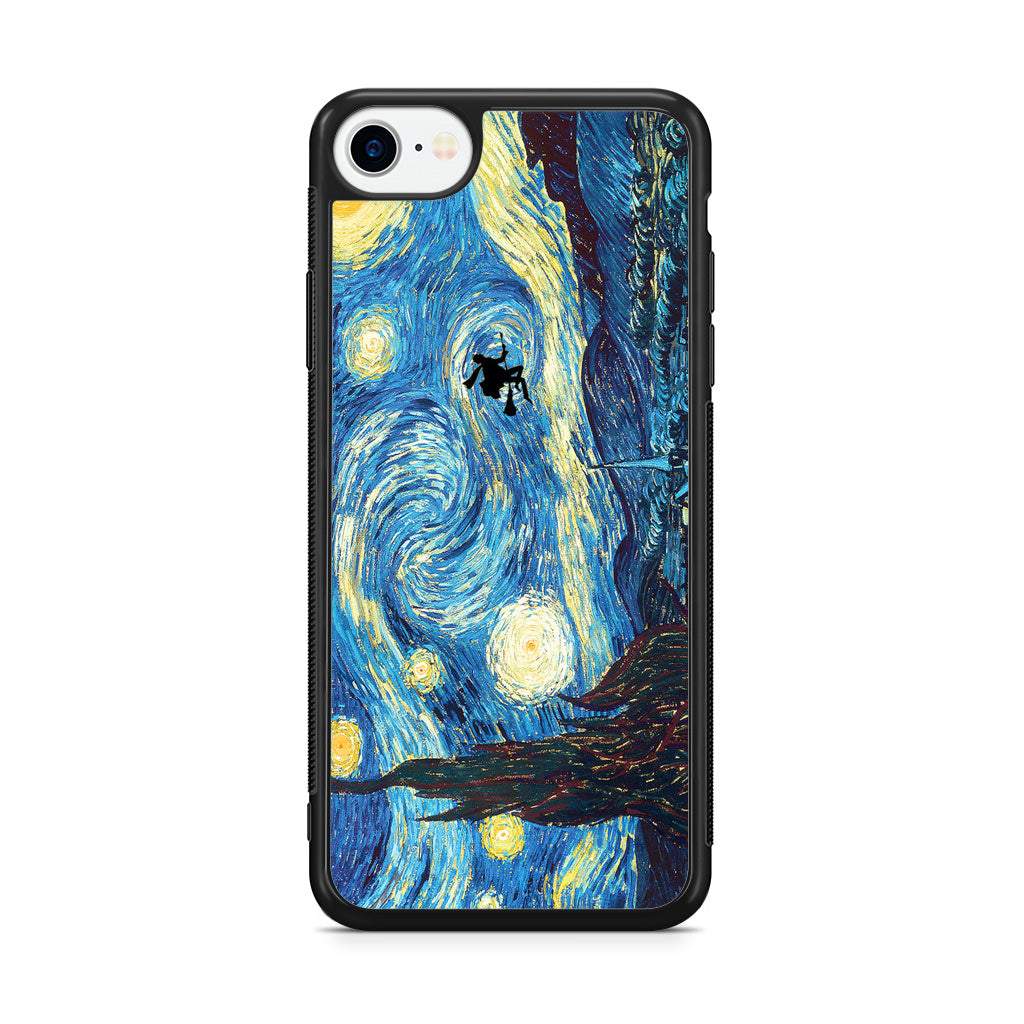 Witch Flying In Van Gogh Starry Night iPhone SE 3rd Gen 2022 Case