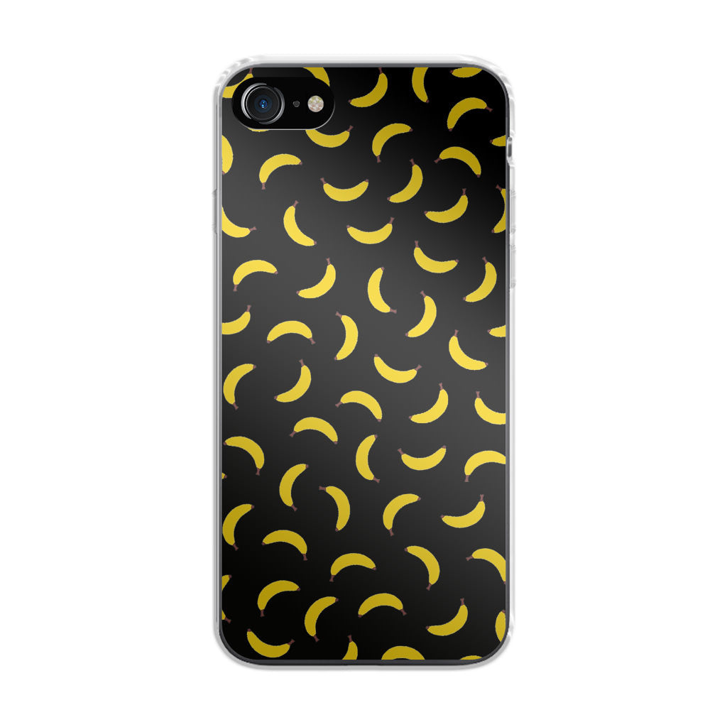 Bananas Fruit Pattern Black iPhone SE 3rd Gen 2022 Case